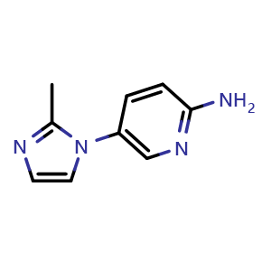 Chemical structure of 5-(2-Methyl-1H-imidazol-1-yl)pyridin-2-amine , CAS 1019558-27-0, AChemBlock X185412