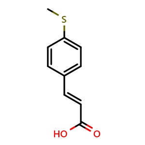 Chemical structure of 3-[4-(methylsulfanyl)phenyl]acrylicacid , CAS 102016-58-0, AChemBlock X185413