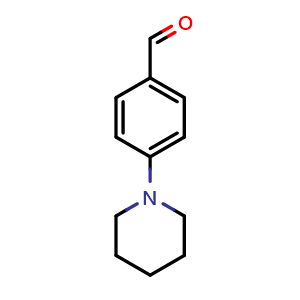 Chemical structure of 4-piperidin-1-ylbenzaldehyde , CAS 10338-57-5, AChemBlock X185429