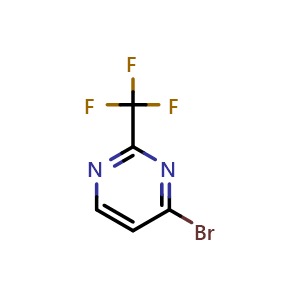 Chemical structure of 4-Bromo-2-(trifluoromethyl)pyrimidine , CAS 1034827-56-9, AChemBlock X185431