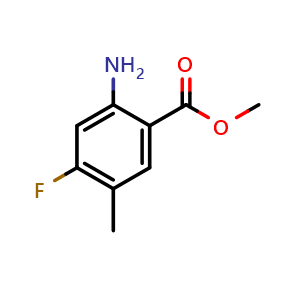Chemical structure of methyl 2-amino-4-fluoro-5-methylbenzoate , CAS 1037206-86-2, AChemBlock X185436