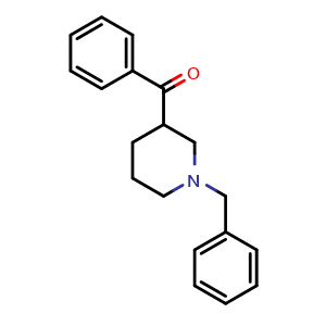 Chemical structure of 3-benzoyl-1-benzylpiperidine , CAS 1057129-88-0, AChemBlock X185450