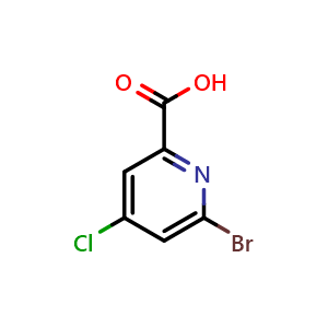 Chemical structure of 6-Bromo-4-chloropicolinic acid , CAS 1060811-25-7, AChemBlock X185454