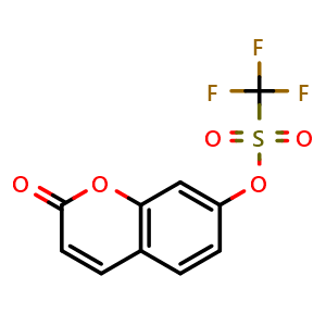 Chemical structure of 2-oxo-2H-chromen-7-yl trifluoromethanesulfonate , CAS 108530-10-5, AChemBlock X185476
