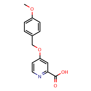 Chemical structure of 4-[(4-Methoxyphenyl)methoxy]-2-pyridinecarboxylic acid , CAS 1097128-71-6, AChemBlock X185486