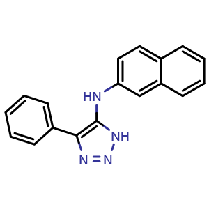 Chemical structure of N-(naphthalen-2-yl)-4-phenyl-1H-1,2,3-triazol-5-amine , CAS 110032-28-5, AChemBlock X185489