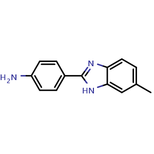 Chemical structure of 2-(4-Aminophenyl)-6-methyl benzimidazole , CAS 110178-74-0, AChemBlock X185490
