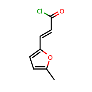Chemical structure of (2e)-3-(5-methyl-2-furyl)acryloyl chloride , CAS 111252-41-6, AChemBlock X185499