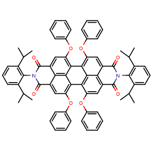 Chemical structure of Anthra[2,1,9-def:6,5,10-d'e'f']diisoquinoline-1,3,8,10(2H,9H)-tetrone,2,9-bis[2,6-bis(1-methylethyl)phenyl]-5,6,12,13-tetraphenoxy- , CAS 123174-58-3, AChemBlock X185502