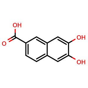 Chemical structure of 6,7-dihydroxy-2-naphthalenecarboxylicacid , CAS 113458-95-0, AChemBlock X185514