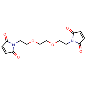 Chemical structure of 1,8-Bis-maleimidotetraethyleneglycol , CAS 115597-84-7, AChemBlock X185524