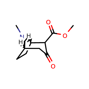 Chemical structure of (+-)-3-oxo-tropane-2-carboxylic acid methyl ester , CAS 117203-92-6, AChemBlock X185537