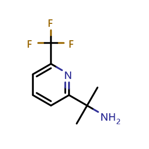 Chemical structure of 2-(6-(trifluoromethyl)pyridin-2-yl)propan-2-amine , CAS 1192356-25-4, AChemBlock X185556