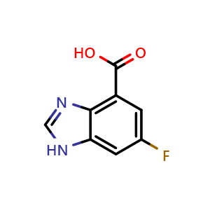 Chemical structure of 6-Fluoro-1H-benzoimidazole-4-carboxylic acid , CAS 1193387-31-3, AChemBlock X185559