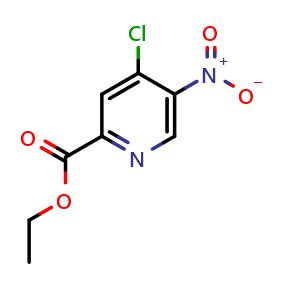 Chemical structure of Ethyl 4-chloro-5-nitropicolinate , CAS 1196152-94-9, AChemBlock X185565