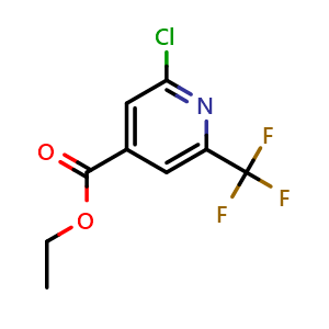 Chemical structure of 2-Chloro-6-(trifluoromethyl)pyridin-4-carboxylic acid ethyl ester , CAS 1196154-43-4, AChemBlock X185567