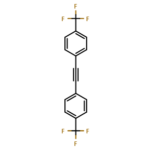 Chemical structure of 1,2-bis[p-(trifluoromethyl)phenyl]acetylene , CAS 119757-51-6, AChemBlock X185568