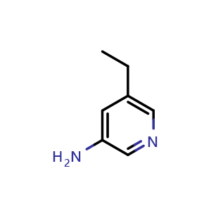 Chemical structure of 5-Ethylpyridin-3-amine , CAS 1207529-93-8, AChemBlock X185587