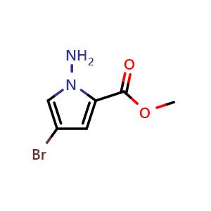 Chemical structure of methyl 1-amino-4-bromo-1H-pyrrole-2-carboxylate , CAS 1208361-39-0, AChemBlock X185589