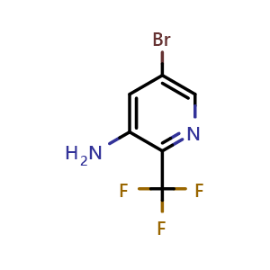 Chemical structure of 5-Bromo-2-trifluoromethyl-pyridin-3-ylamine , CAS 1211533-18-4, AChemBlock X185595
