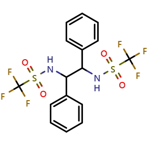 Chemical structure of N-(1,2-diphenyl-2-trifluoromethanesulfonylaminoethyl)-C,C,C-trifluoromethanesulfonamide , CAS 121788-73-6, AChemBlock X185607