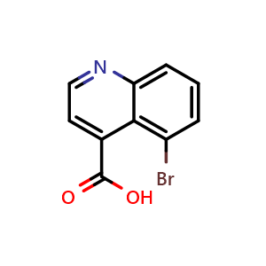 Chemical structure of 5-Bromoquinoline-4-carboxylic acid , CAS 1219834-22-6, AChemBlock X185611