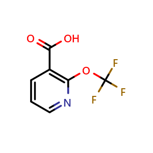 Chemical structure of 2-(trifluoromethoxy)nicotinic acid , CAS 1221171-92-1, AChemBlock X185613