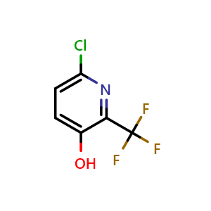Chemical structure of 3-Pyridinol, 6-chloro-2-(trifluoromethyl) , CAS 1227499-60-6, AChemBlock X185618