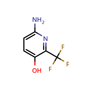 Chemical structure of 6-Amino-2-(trifluoromethyl)pyridin-3-ol , CAS 1227515-32-3, AChemBlock X185620