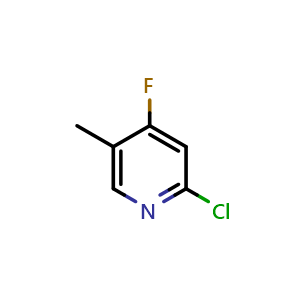 Chemical structure of 2-Chloro-4-fluoro-5-methylpyridine , CAS 1227574-24-4, AChemBlock X185624