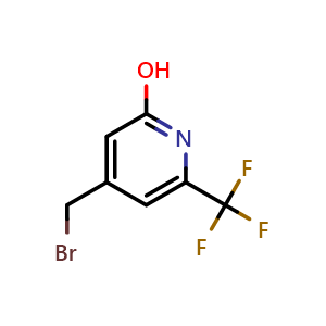 Chemical structure of 4-Bromomethyl-2-hydroxy-6-(trifluoromethyl)pyridine , CAS 1227594-55-9, AChemBlock X185631