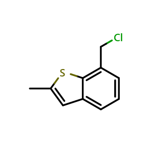 Chemical structure of 7-(Chloromethyl)-2-methylbenzo[b]thiophene , CAS 1234845-02-3, AChemBlock X185640