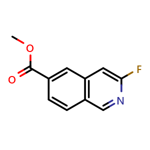 Chemical structure of Methyl 3-fluoroisoquinoline-6-carboxylate , CAS 1241675-07-9, AChemBlock X185644