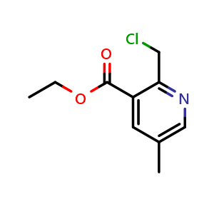 Chemical structure of 2-(chloromethyl)-5-methyl-3-Pyridinecarboxylic acid ethyl ester , CAS 124796-97-0, AChemBlock X185658