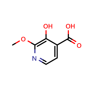 Chemical structure of 3-Hydroxy-2-methoxyisonicotinic acid , CAS 1256802-56-8, AChemBlock X185675