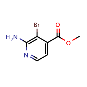 Chemical structure of 2-Amino-3-bromoisonicotinic acid methyl ester , CAS 1257855-12-1, AChemBlock X185680