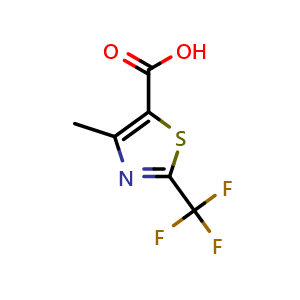 Chemical structure of 2-tri-fluoromethyl-4-methylthiazole-5-carboxylic acid , CAS 126889-06-3, AChemBlock X185701