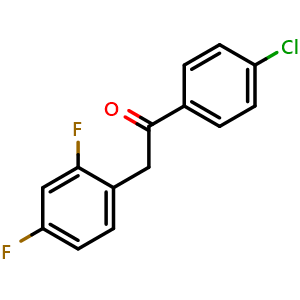 Chemical structure of 1-(4-Chlorophenyl)-2-(2,4-difluorophenyl)ethanone , CAS 1271611-27-8, AChemBlock X185702