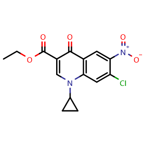 7-chloro-1-cyclopropyl-1,4-dihydro-6-nitro-4-oxo-3-Quinolinecarboxylic acid ethyl ester