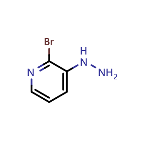 Chemical structure of (2-Bromopyridin-3-yl)hydrazine , CAS 1293407-97-2, AChemBlock X185716