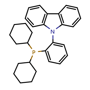 Chemical structure of 9-[2-(Dicyclohexylphosphino)phenyl]-9H-carbazole , CAS 1308652-64-3, AChemBlock X185721