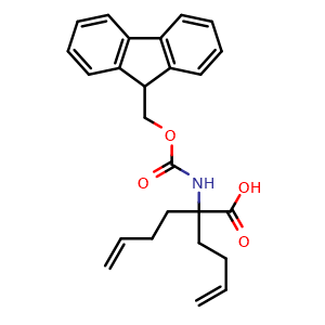 Chemical structure of 2-but-3-enyl-2-(9H-fluoren-9-ylmethoxycarbonylamino)hex-5-enoic a cid , CAS 1311992-98-9, AChemBlock X185726