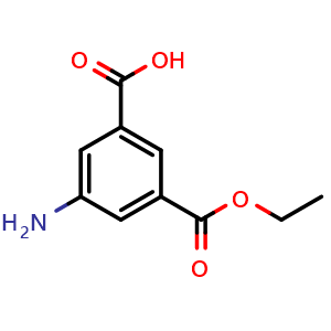 Chemical structure of 3-Amino-5-(ethoxycarbonyl)benzoic acid , CAS 1312425-07-2, AChemBlock X185728