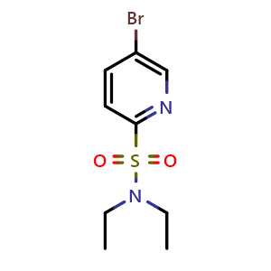 Chemical structure of 5-bromo-pyridine-2-sulfonic acid diethylamide , CAS 1315306-76-3, AChemBlock X185731