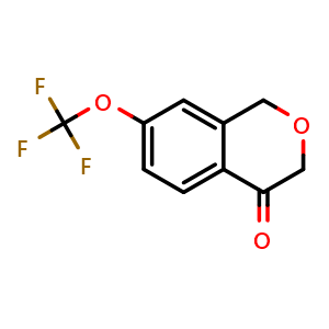 Chemical structure of 7-(Trifluoromethoxy)-1H-2-benzopyran-4(3H)-one , CAS 1344889-35-5, AChemBlock X185755