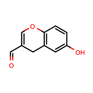 Chemical structure of 6-hydroxychromene-3-carboxaldehyde , CAS 134822-76-7, AChemBlock X185763