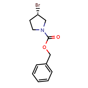 Chemical structure of (S)-Benzyl 3-bromopyrrolidine-1-carboxylate , CAS 1353995-89-7, AChemBlock X185771