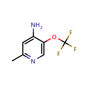 Chemical structure of 2-Methyl-5-(trifluoromethoxy)-4-pyridinamine , CAS 1361891-00-0, AChemBlock X185781