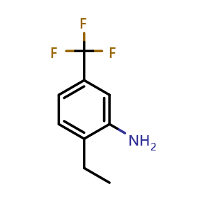 Chemical structure of 2-Ethyl-5-(trifluoromethyl)benzenamine , CAS 1369923-98-7, AChemBlock X185788