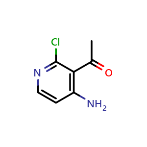 Chemical structure of 1-(4-amino-2-chloropyridin-3-yl)ethan-1-one , CAS 1393573-67-5, AChemBlock X185816